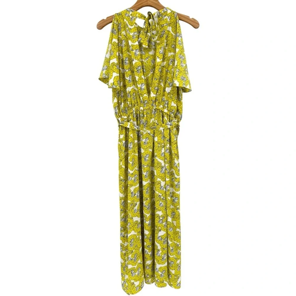 Robert Rodriguez Dania Yellow Floral Midi Dress Size 6